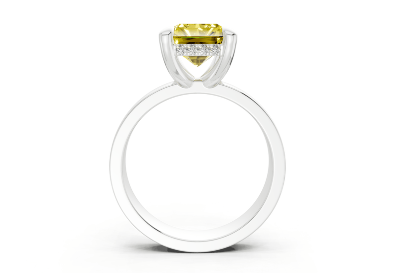 Echo Yellow Diamond Solitaire Radiant Cut 4mm Engagement Ring - Ring Premier
