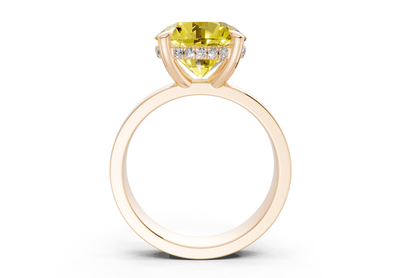 Echo Yellow Diamond Solitaire Round Cut 4mm Engagement Ring - Ring Premier