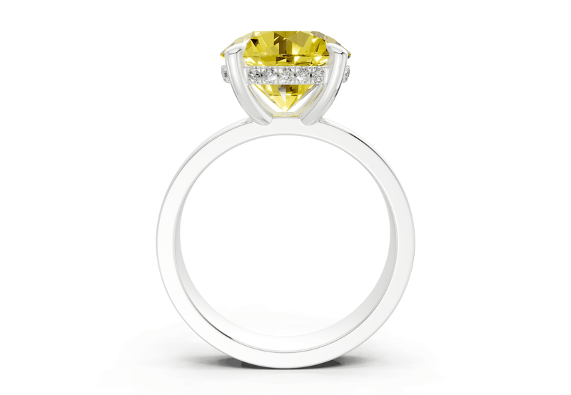 Echo Yellow Diamond Solitaire Round Cut 4mm Engagement Ring - Ring Premier