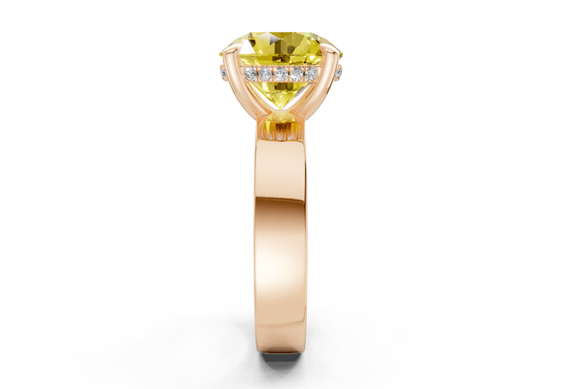 Echo Yellow Diamond Solitaire Round Cut 4mm Engagement Ring - Ring Premier