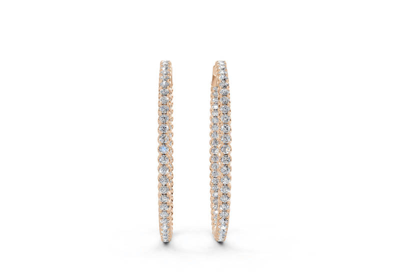 Elegant Inside - Out Diamond Hoop - Ring Premier