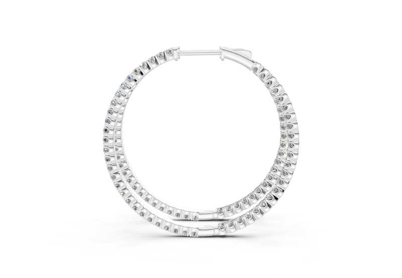 Elegant Inside - Out Diamond Hoop - Ring Premier