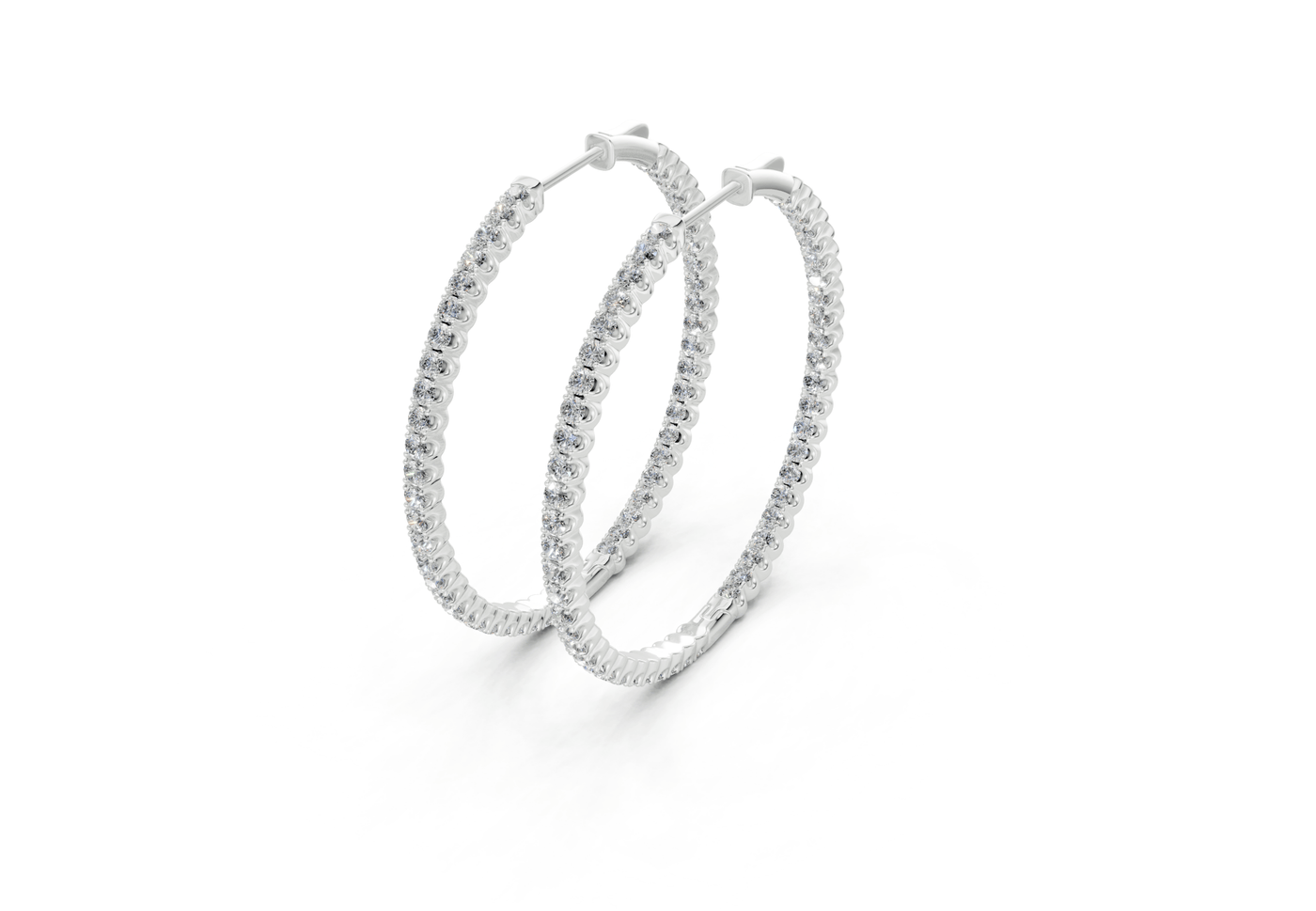 Elegant Inside-Out Diamond Hoop