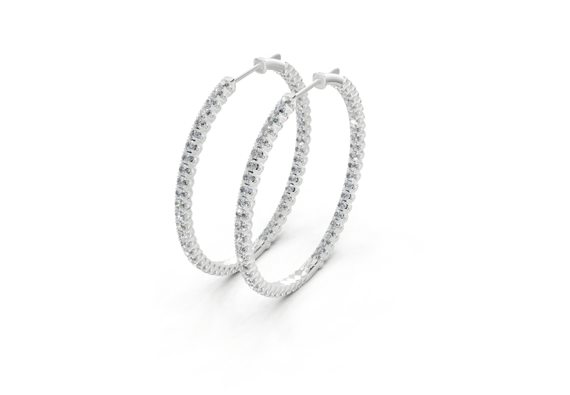 Elegant Inside - Out Diamond Hoop - Ring Premier
