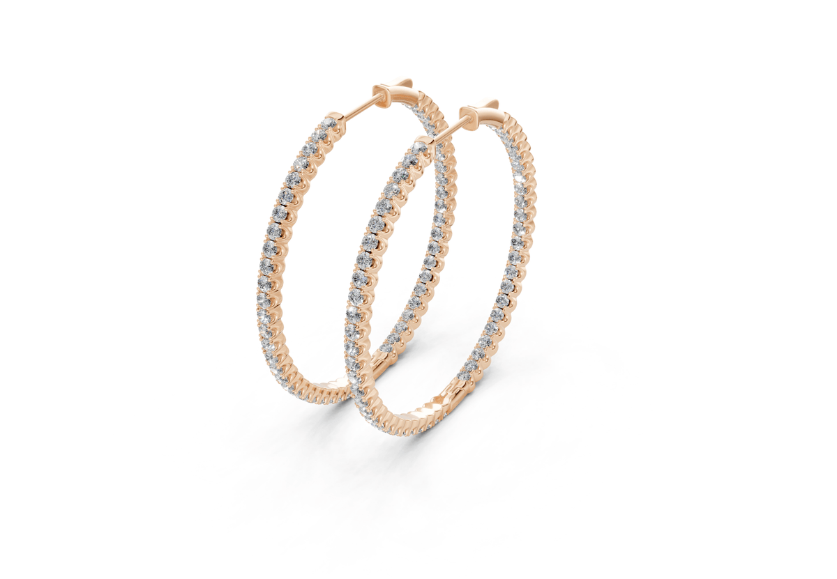 Elegant Inside-Out Diamond Hoop