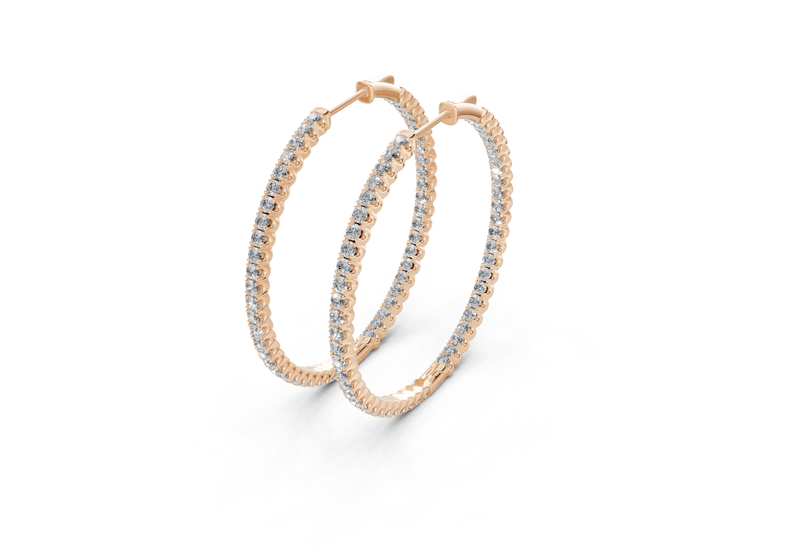Elegant Inside - Out Diamond Hoop - Ring Premier