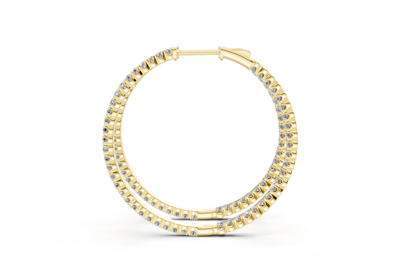 Elegant Inside - Out Diamond Hoop - Ring Premier