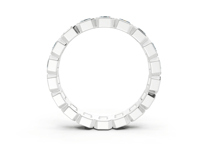 Elysees Asscher Cut Blue Diamond Eternity Band 4 Carat Total Wt. - Ring Premier