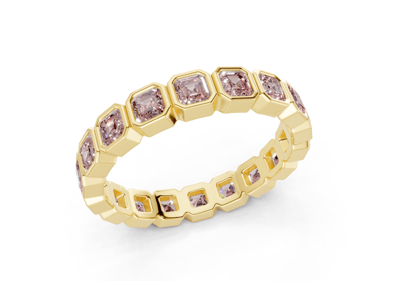 Elysees Asscher Cut Pink Diamond Eternity Band 6½ Carat Total Wt. - Ring Premier