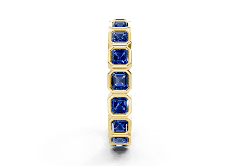 Elysees Asscher Cut Sapphire Gemstone Eternity Band 6½ Carat Total Wt. - Ring Premier