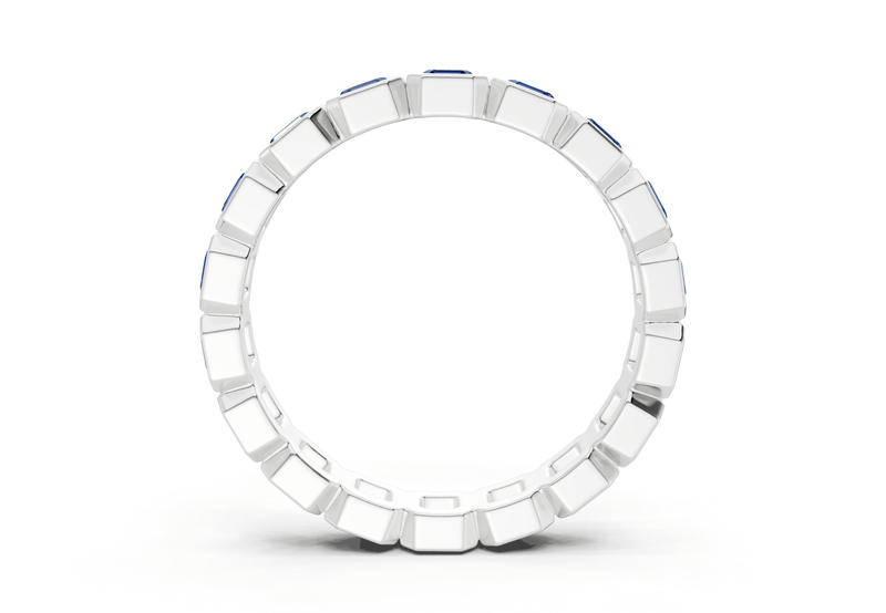 Elysees Asscher Cut Sapphire Gemstone Eternity Band 6½ Carat Total Wt. - Ring Premier
