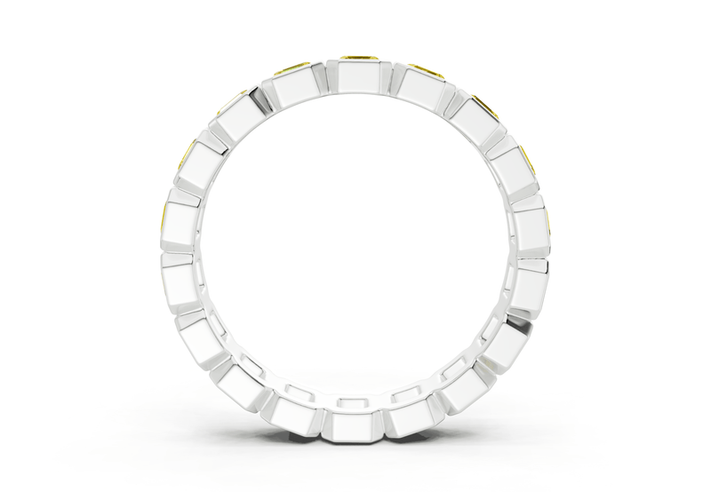 Elysees Asscher Cut Yellow Diamond Eternity Band 4 Carat Total Wt. - Ring Premier