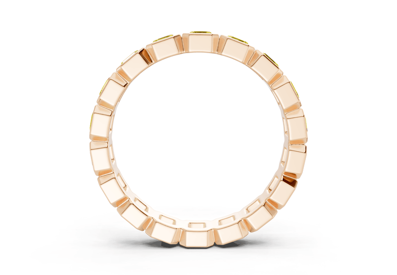 Elysees Asscher Cut Yellow Diamond Eternity Band 4 Carat Total Wt. - Ring Premier