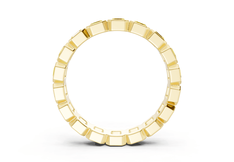 Elysees Asscher Cut Yellow Diamond Eternity Band 6½ Carat Total Wt. - Ring Premier