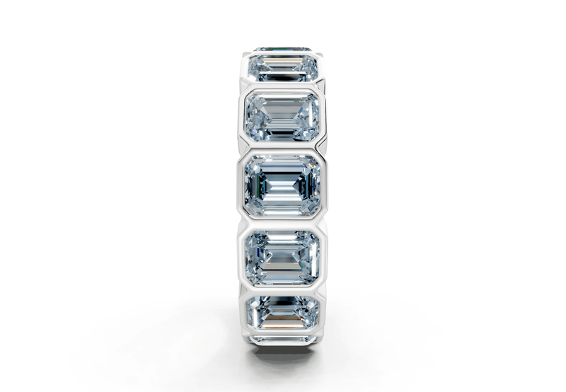 Elysees Emerald Cut Blue Diamond Eternity Band 4½ Carat Total Wt. - Ring Premier