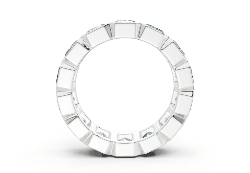 Elysees Emerald Cut Blue Diamond Eternity Band 6½ Carat Total Wt. - Ring Premier