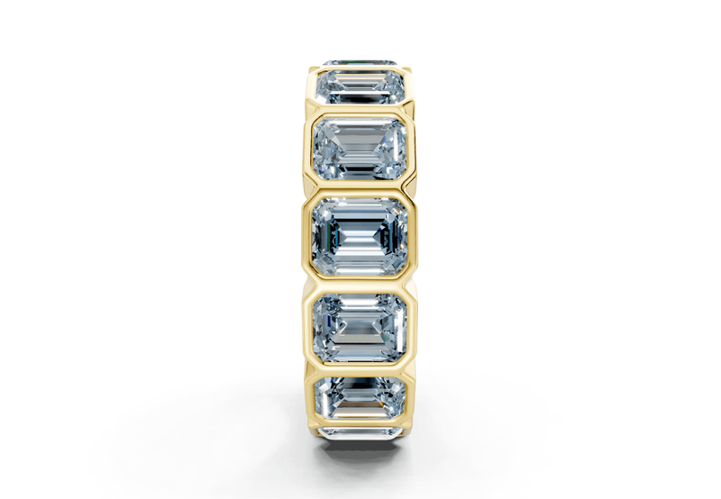 Elysees Emerald Cut Blue Diamond Eternity Band 6½ Carat Total Wt. - Ring Premier