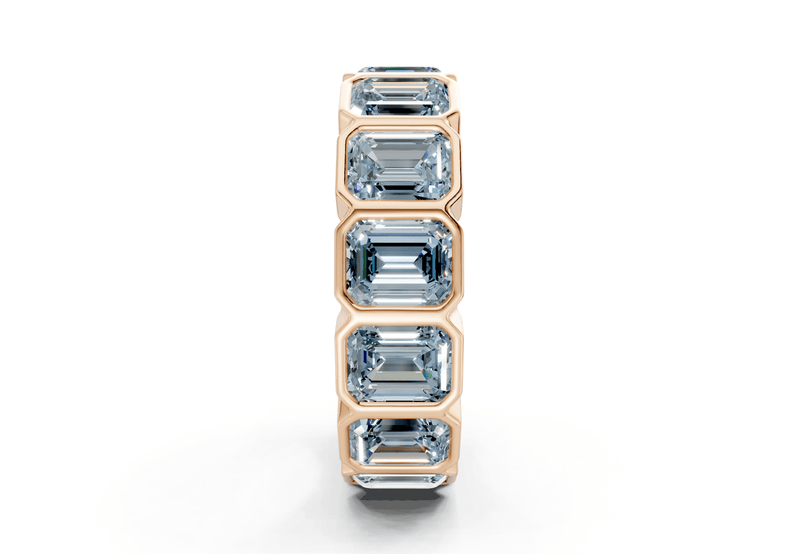 Elysees Emerald Cut Blue Diamond Eternity Band 6½ Carat Total Wt. - Ring Premier