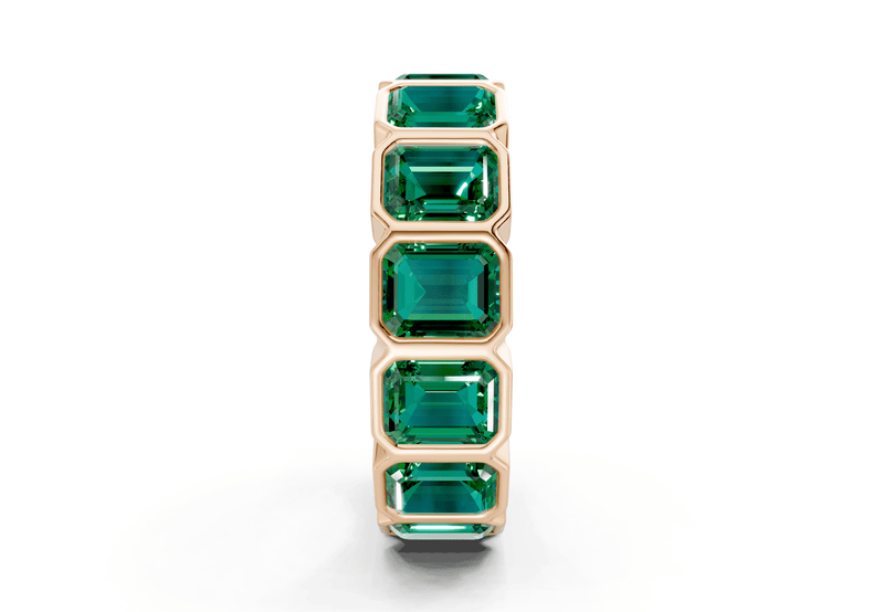 Elysees Emerald Cut Emerald Gemstone Eternity Band 4½ Carat Total Wt. - Ring Premier