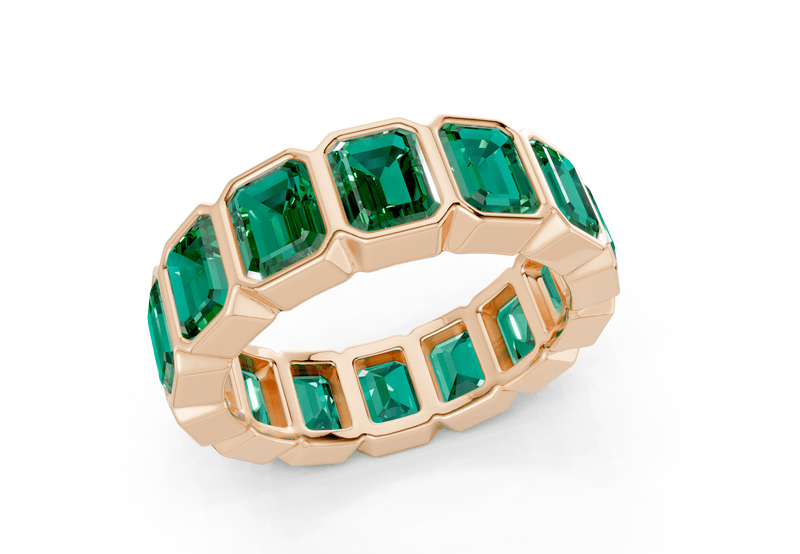 Elysees Emerald Cut Emerald Gemstone Eternity Band 4½ Carat Total Wt. - Ring Premier