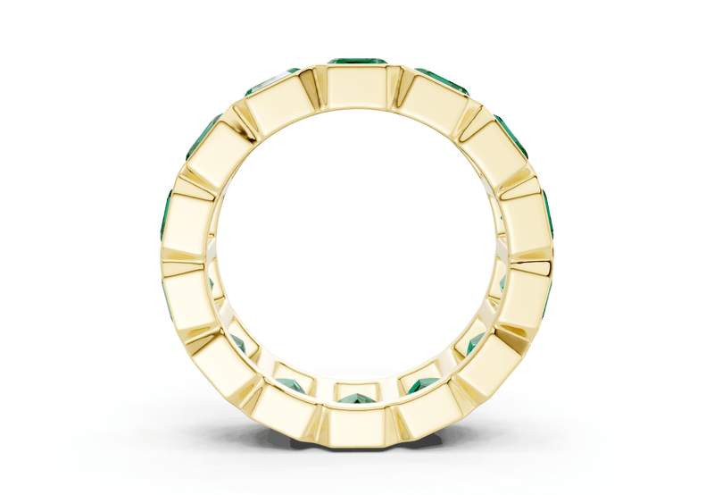 Elysees Emerald Cut Emerald Gemstone Eternity Band 6½ Carat Total Wt. - Ring Premier