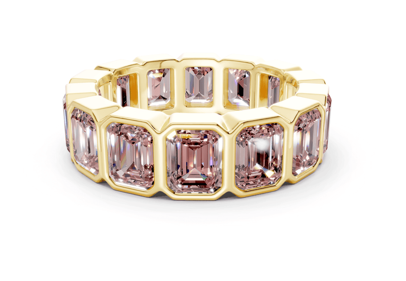 Elysees Emerald Cut Pink Diamond Eternity Band 4½ Carat Total Wt.