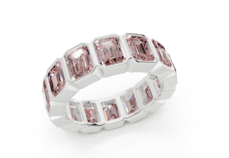 Elysees Emerald Cut Pink Diamond Eternity Band 4½ Carat Total Wt. - Ring Premier
