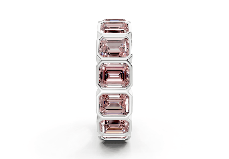 Elysees Emerald Cut Pink Diamond Eternity Band 6½ Carat Total Wt. - Ring Premier