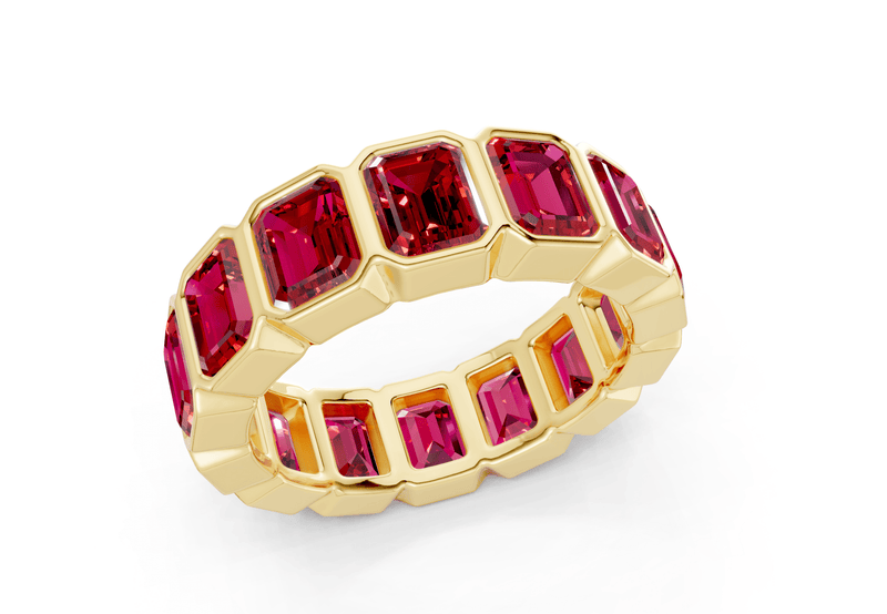 Elysees Emerald Cut Ruby Gemstone Eternity Band 4½ Carat Total Wt. - Ring Premier