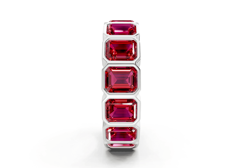 Elysees Emerald Cut Ruby Gemstone Eternity Band 4½ Carat Total Wt. - Ring Premier