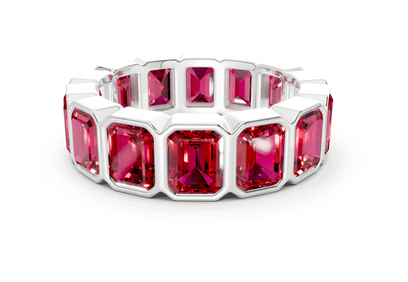 Elysees Emerald Cut Ruby Gemstone Eternity Band 4½ Carat Total Wt. - Ring Premier