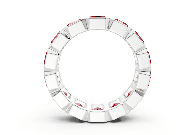Elysees Emerald Cut Ruby Gemstone Eternity Band 4½ Carat Total Wt. - Ring Premier