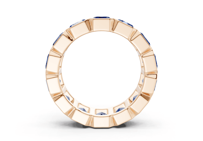 Elysees Emerald Cut Sapphire Gemstone Eternity Band 4½ Carat Total Wt. - Ring Premier