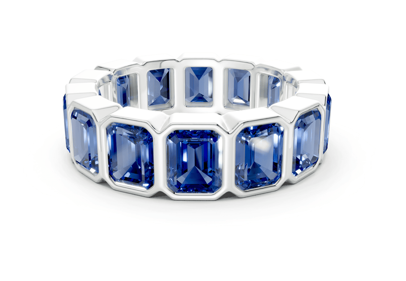 Elysees Emerald Cut Sapphire Gemstone Eternity Band 4½ Carat Total Wt. - Ring Premier