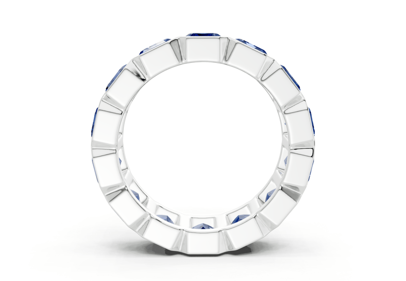 Elysees Emerald Cut Sapphire Gemstone Eternity Band 4½ Carat Total Wt. - Ring Premier