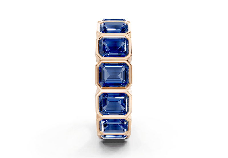 Elysees Emerald Cut Sapphire Gemstone Eternity Band 4½ Carat Total Wt. - Ring Premier