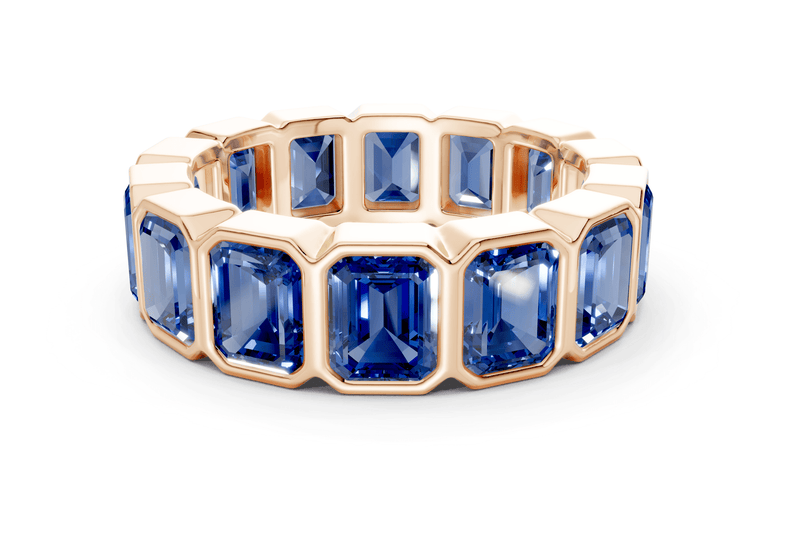 Elysees Emerald Cut Sapphire Gemstone Eternity Band 4½ Carat Total Wt. - Ring Premier