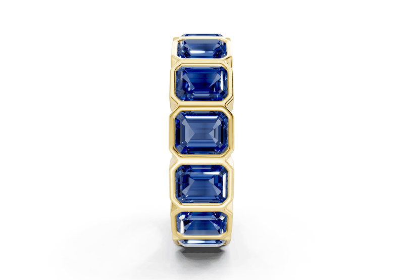 Elysees Emerald Cut Sapphire Gemstone Eternity Band 6½ Carat Total Wt. - Ring Premier