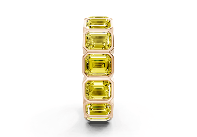 Elysees Emerald Cut Yellow Diamond Eternity Band 4½ Carat Total Wt. - Ring Premier