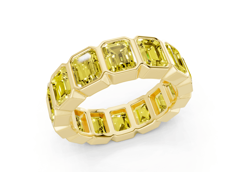 Elysees Emerald Cut Yellow Diamond Eternity Band 6½ Carat Total Wt. - Ring Premier