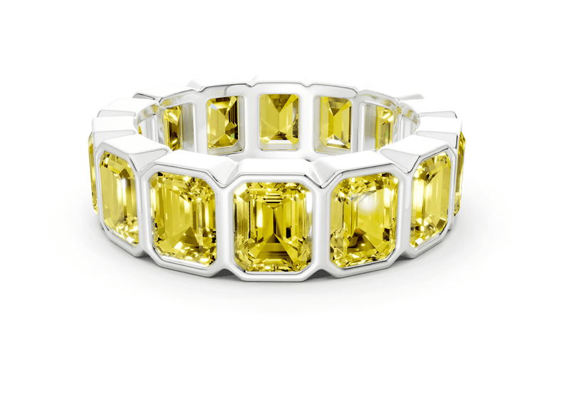 Elysees Emerald Cut Yellow Diamond Eternity Band 6½ Carat Total Wt. - Ring Premier
