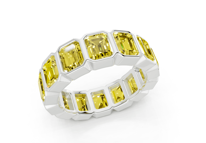 Elysees Emerald Cut Yellow Diamond Eternity Band 6½ Carat Total Wt. - Ring Premier