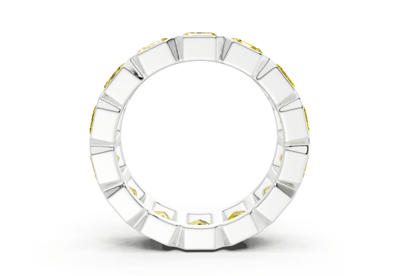 Elysees Emerald Cut Yellow Diamond Eternity Band 6½ Carat Total Wt. - Ring Premier