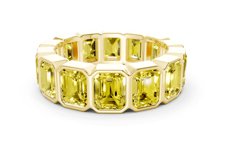Elysees Emerald Cut Yellow Diamond Eternity Band 6½ Carat Total Wt.