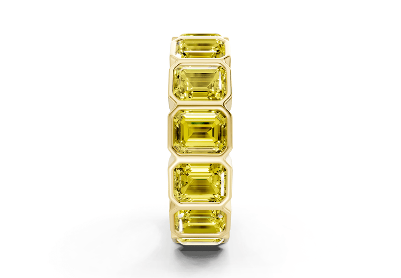 Elysees Emerald Cut Yellow Diamond Eternity Band 6½ Carat Total Wt. - Ring Premier