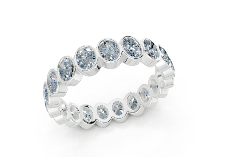 Elysees Oval Cut Blue Diamond Eternity Band 5 Carat Total Wt. - Ring Premier