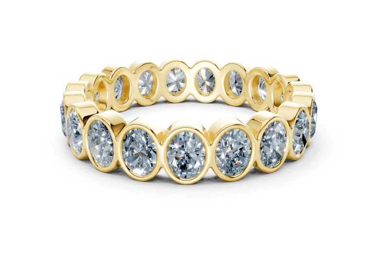 Elysees Oval Cut Blue Diamond Eternity Band 5 Carat Total Wt.