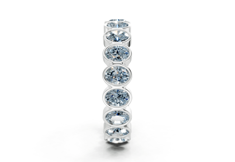 Elysees Oval Cut Blue Diamond Eternity Band 5 Carat Total Wt. - Ring Premier