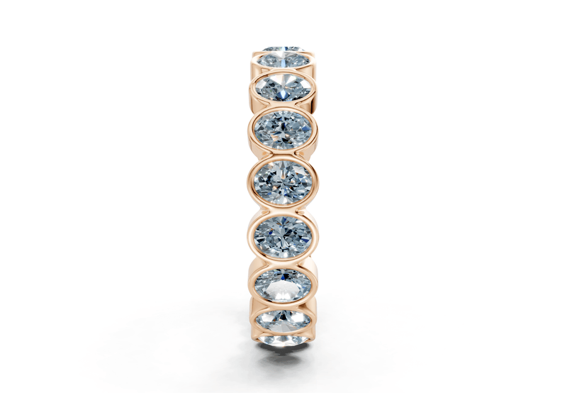Elysees Oval Cut Blue Diamond Eternity Band 5 Carat Total Wt. - Ring Premier