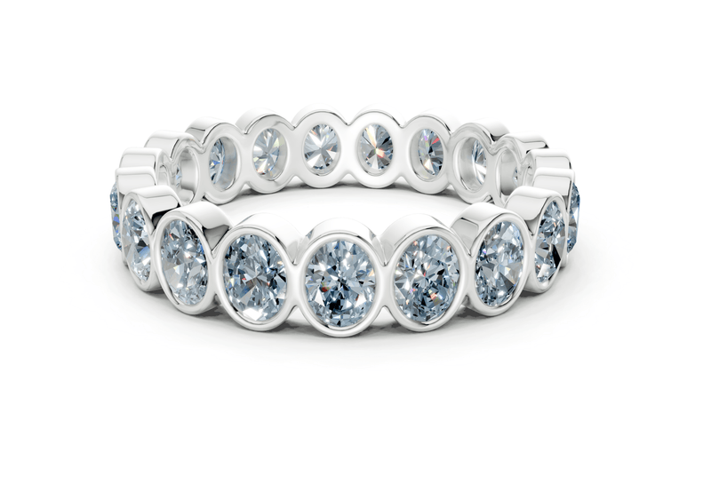 Elysees Oval Cut Blue Diamond Eternity Band 5 Carat Total Wt. - Ring Premier